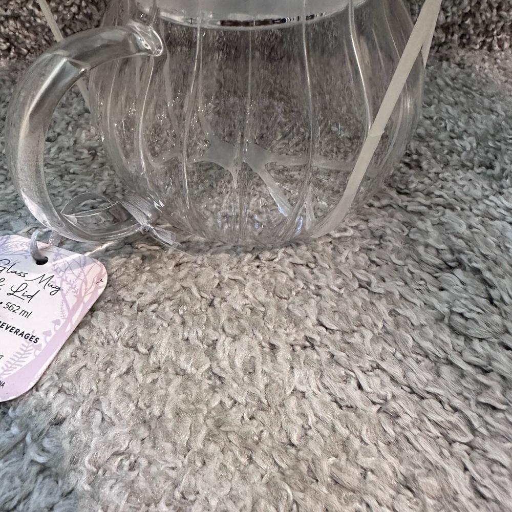 Clear Glass Mushroom Hot Cold Mug with Silver Mirror Top - Picture 4 of 6